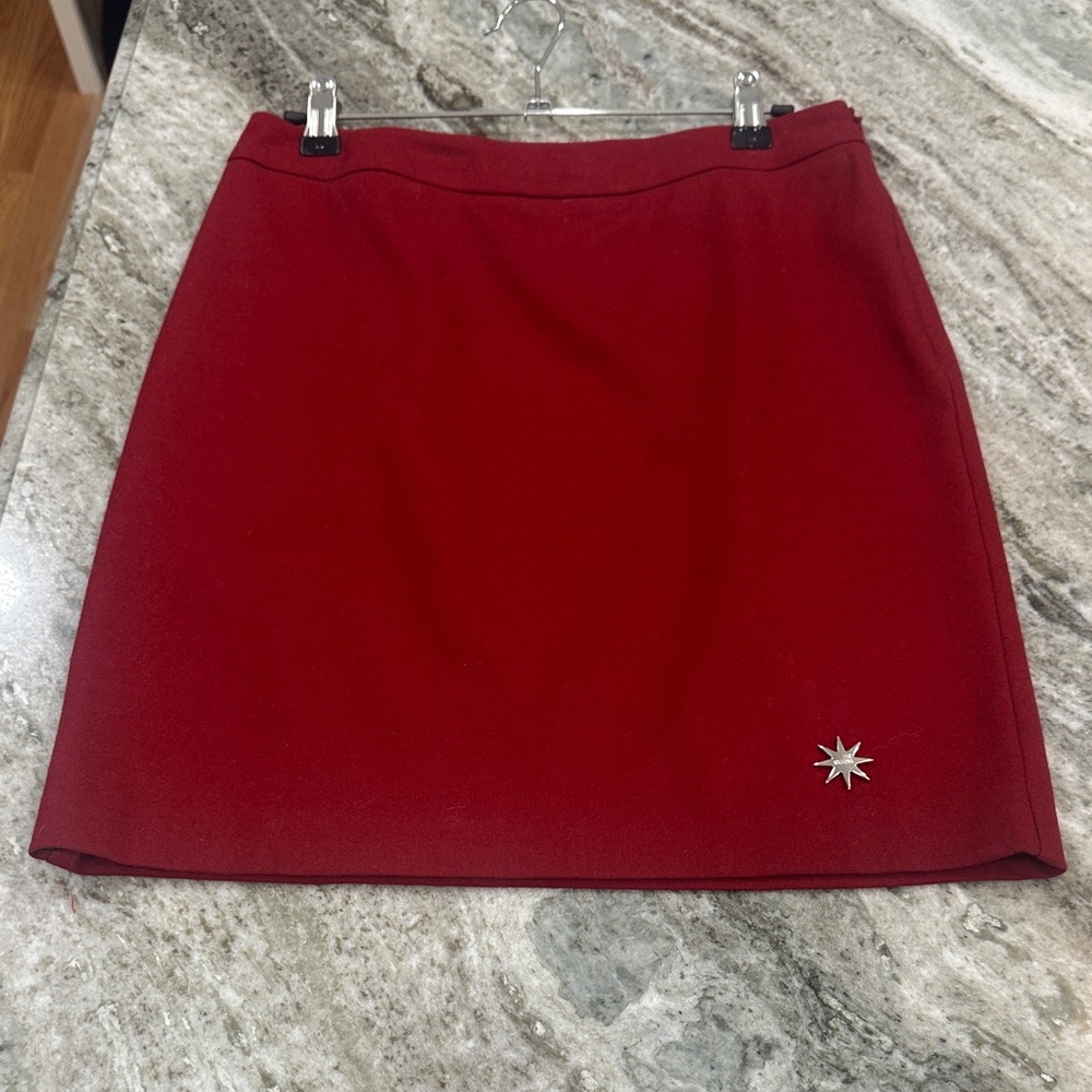 Love Moschino Red Mini Skirt with Star Accent
